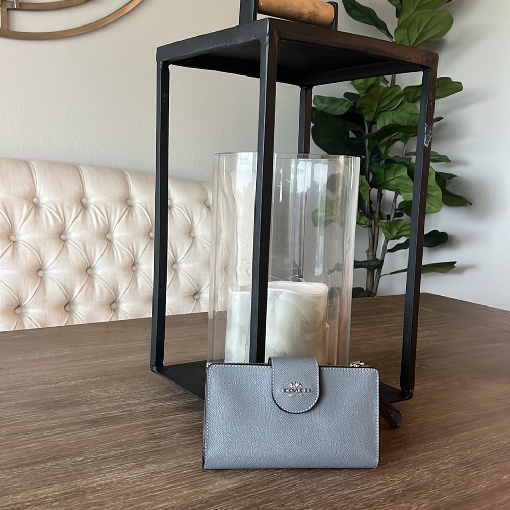 Coach grey wristlet wallet